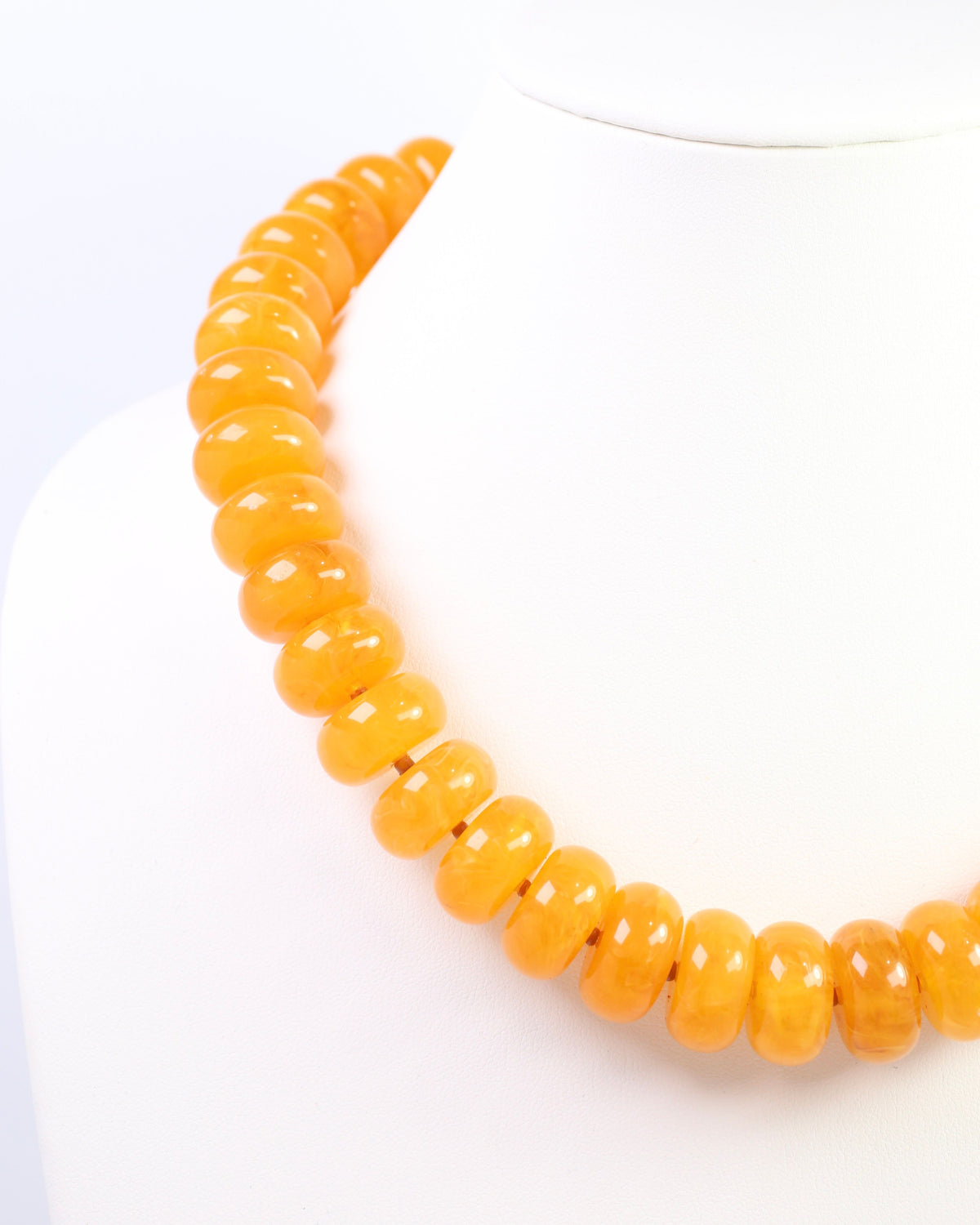 Pipestone Marble Beaded Necklace Mustard