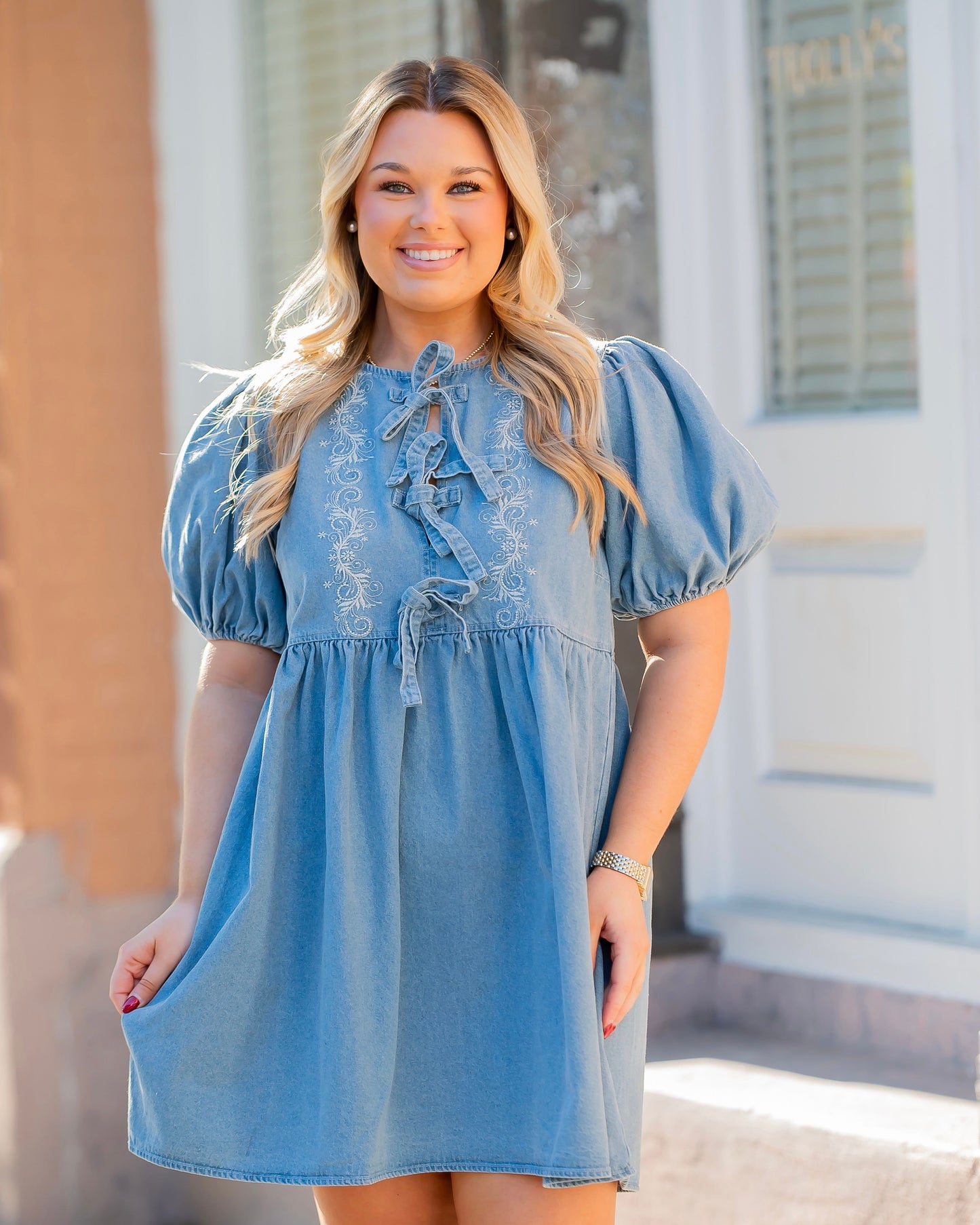 Dare To Dream In Denim Mini Dress