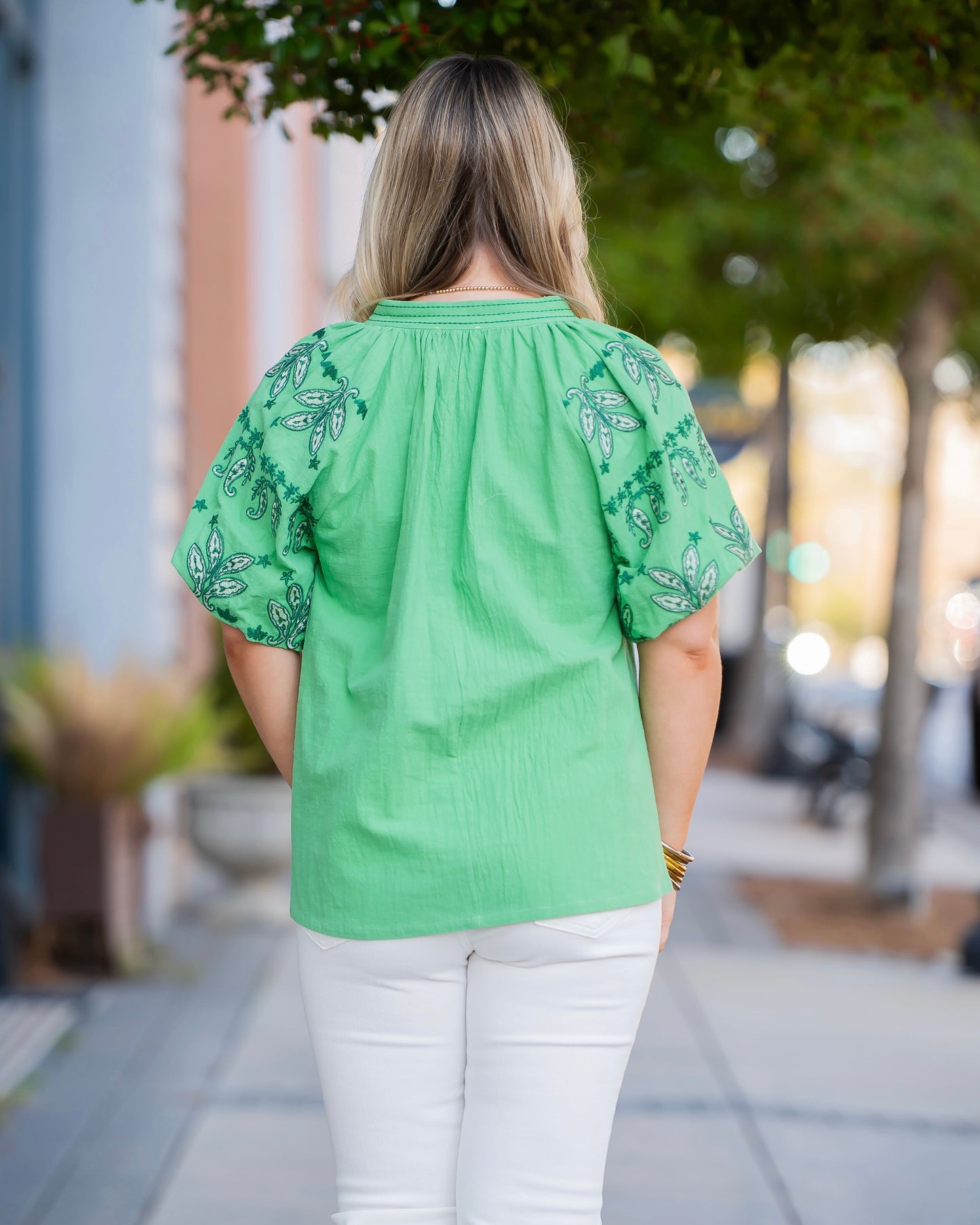 Nova Embroidered Puff Sleeve Top