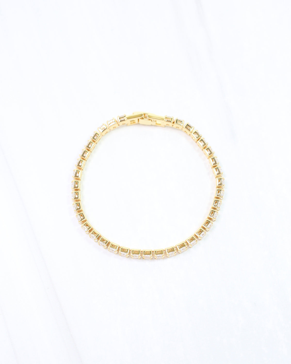Luna Large CZ Tennis Bracelet WR Gold
