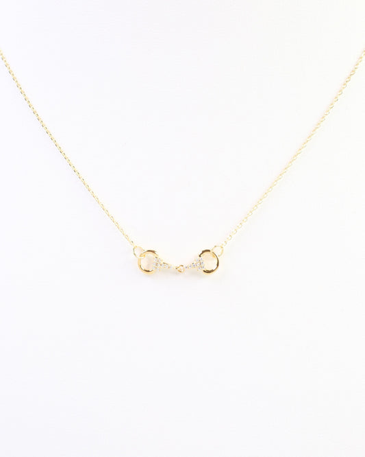Sullivan Pave CZ Horsebit Necklace WR Gold