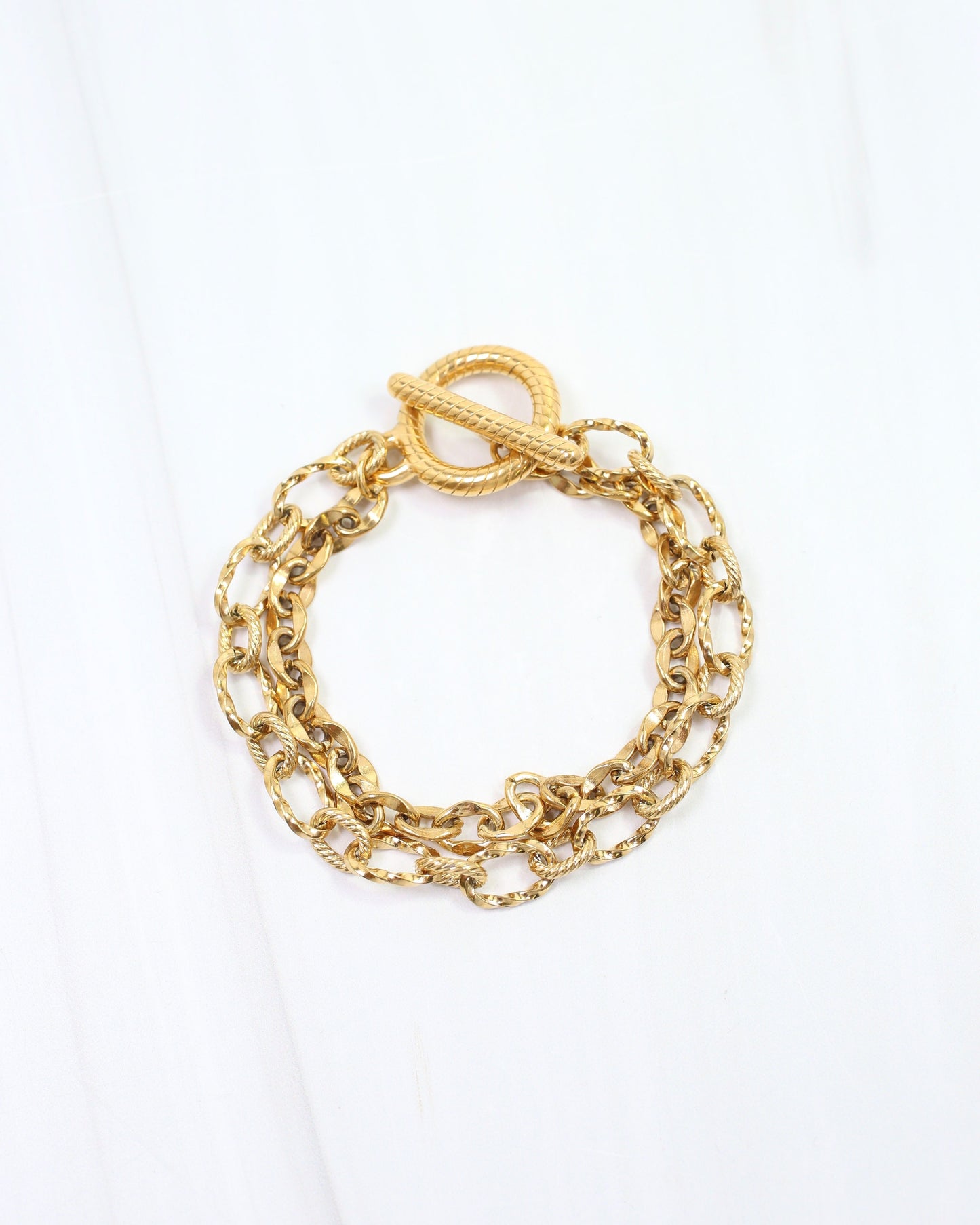 Kennon Double Strand Link Bracelet WP Gold