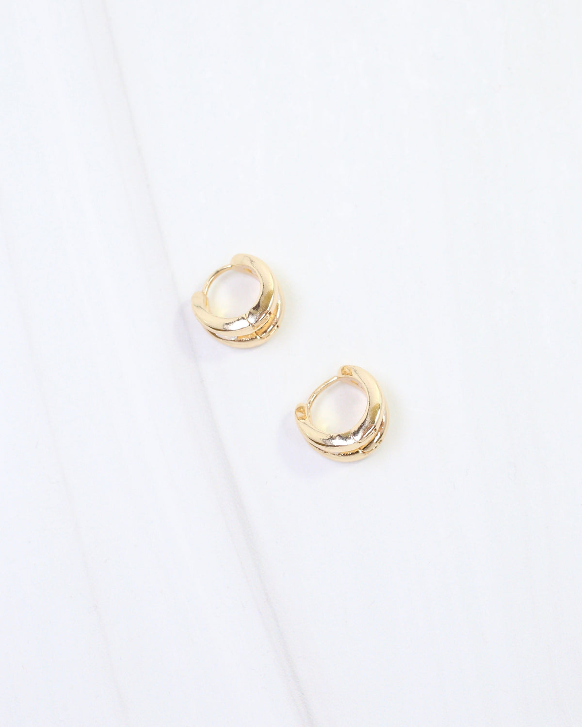 Malia CZ Huggie Hoop Earring Gold