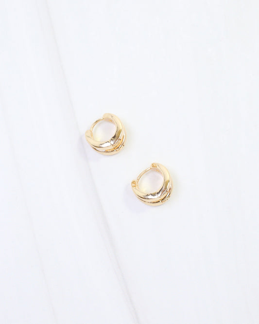 Malia CZ Huggie Hoop Earring Gold