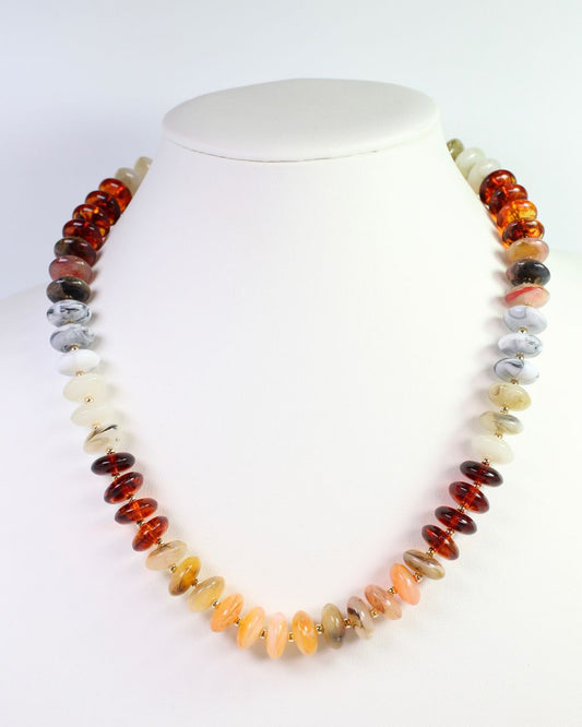 Belfast Stone Beaded Necklace Natural Multi