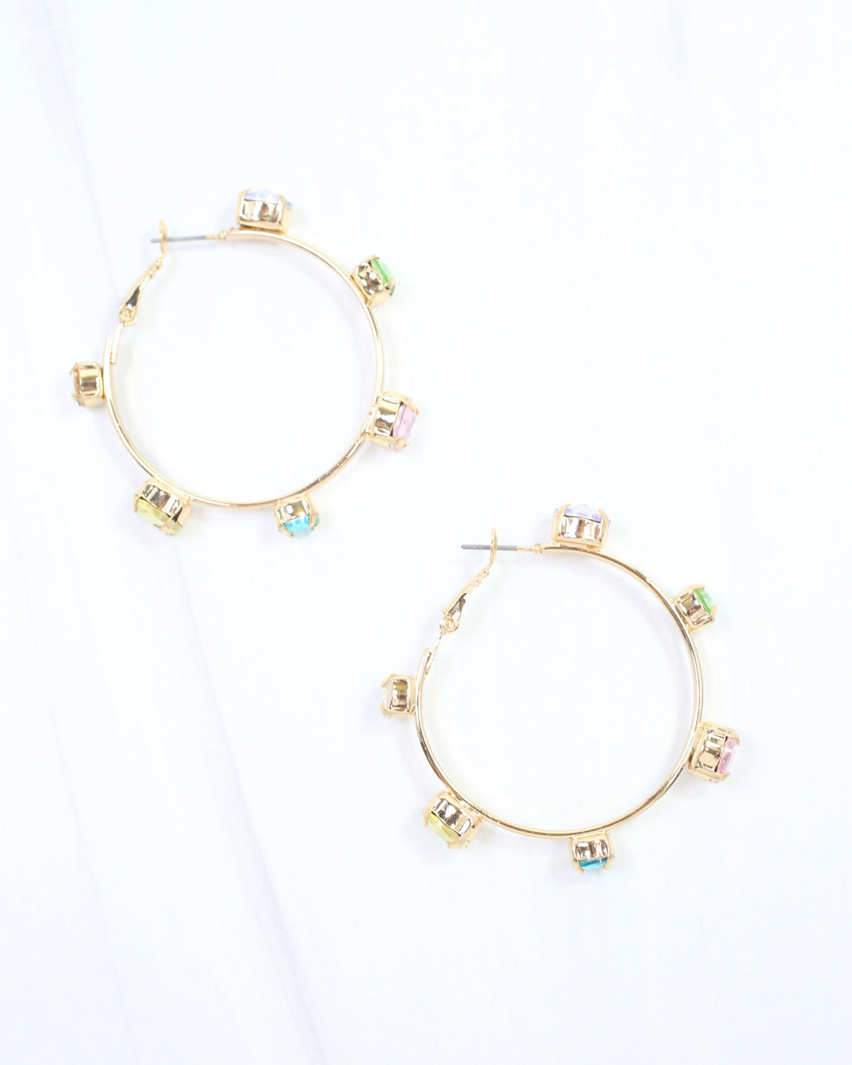 Kenneth Crystal Hoop Earring Lavender Multi