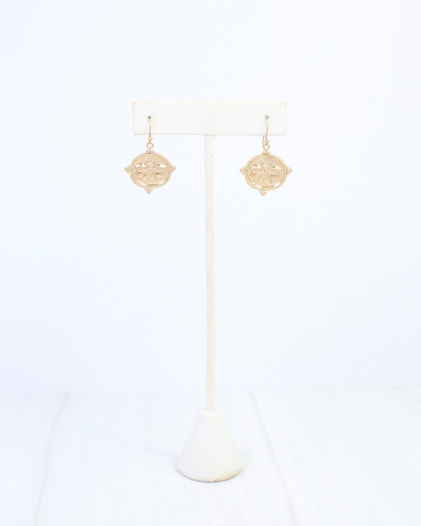 Lois Bee Embossed Earring Worn Gold