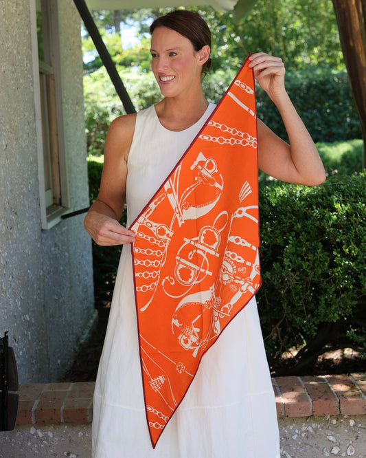 Buckle Print Scarf Orange