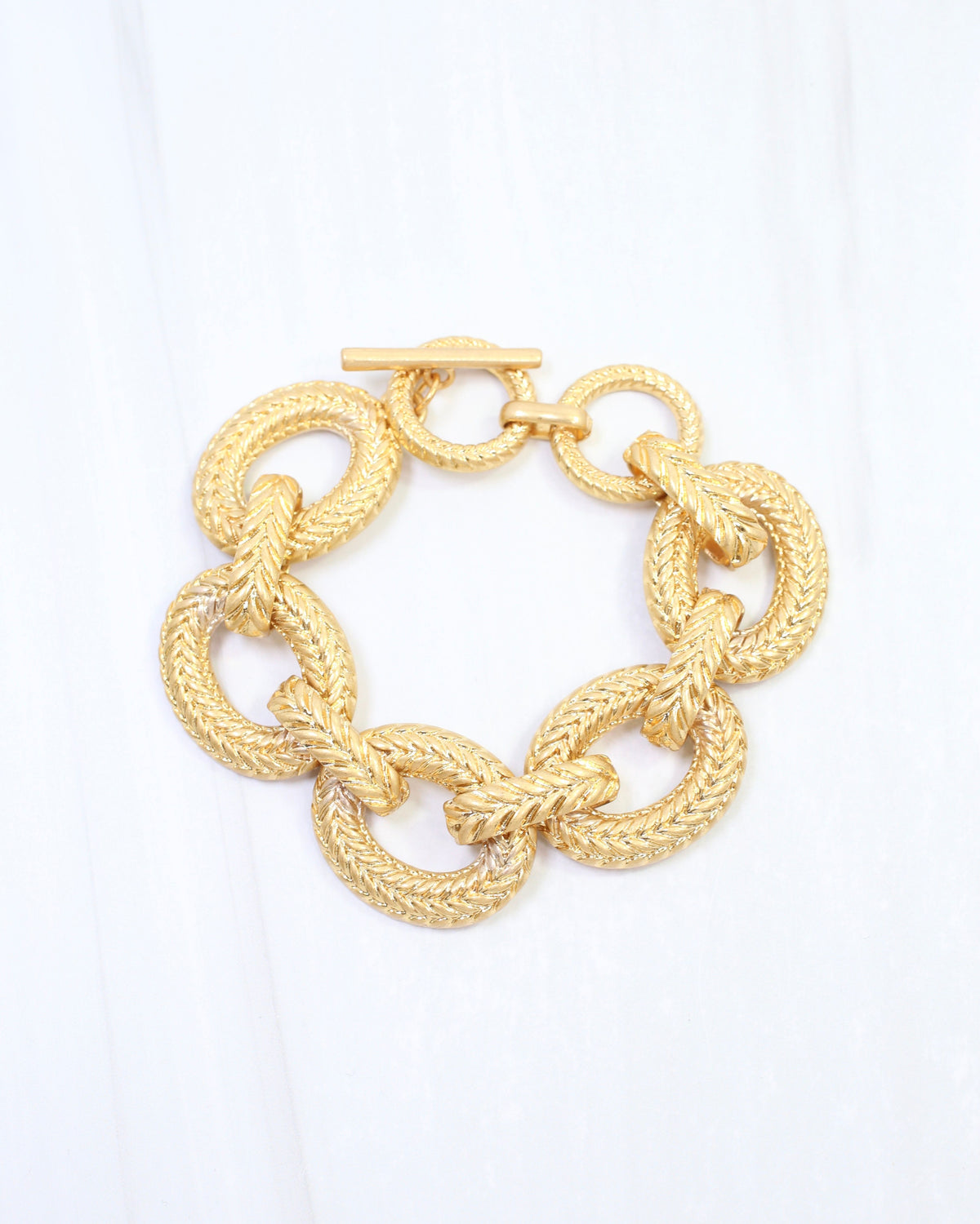 Herringbone Textured Chain Bracelet WRVG