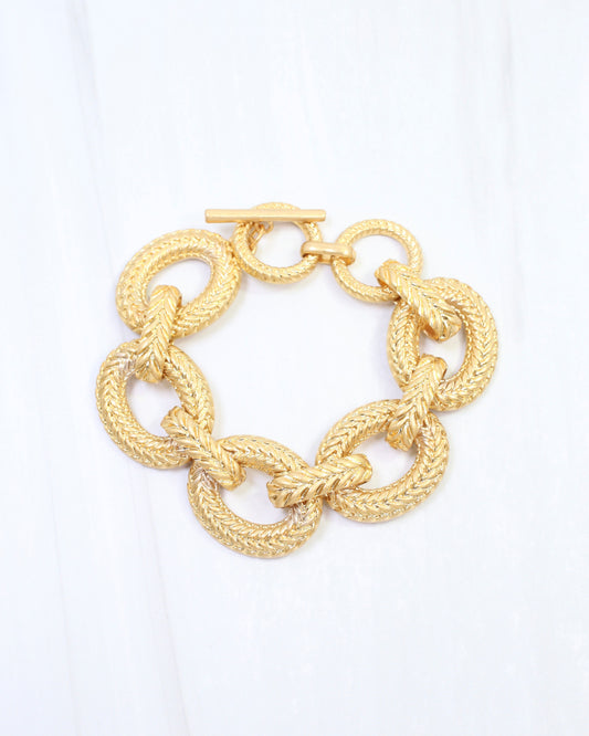 Herringbone Textured Chain Bracelet WRVG