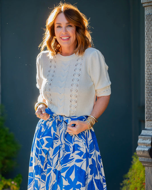 Mykonos Tie Back Circular Midi Skirt