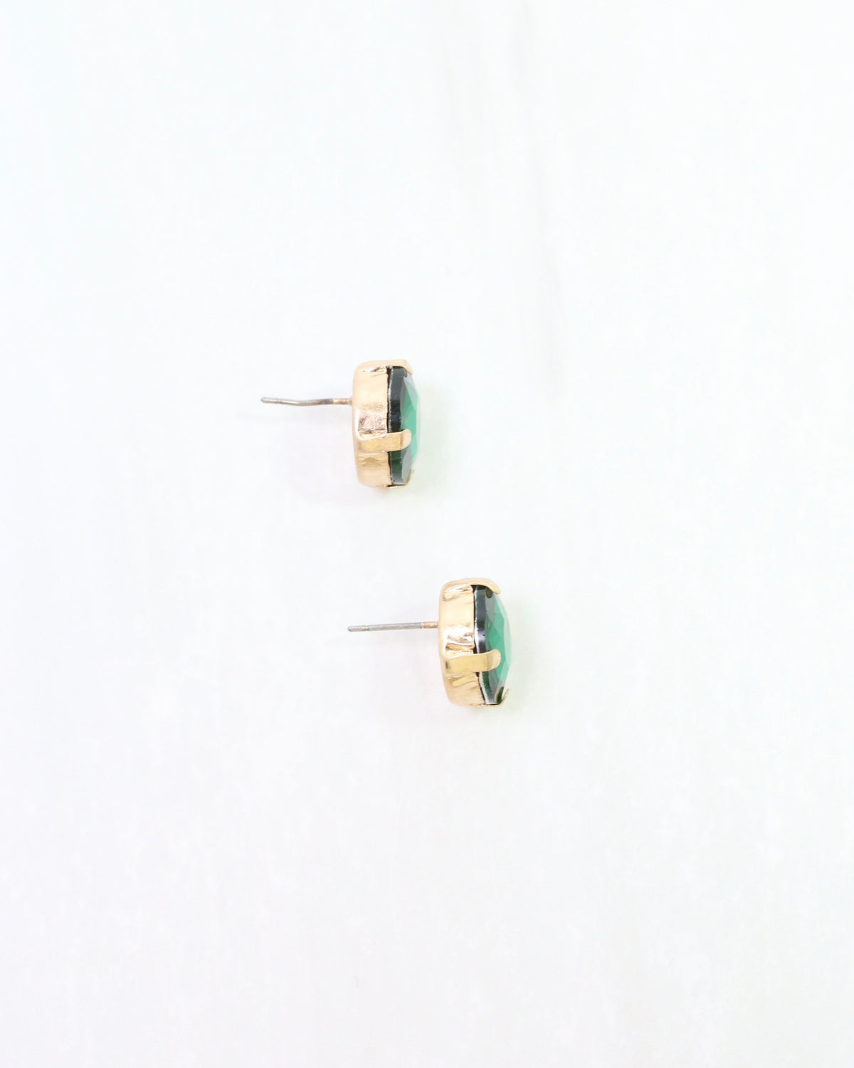 Andi Large Rhinestone Stud Earring Emerald