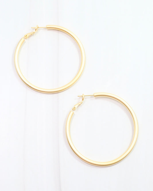 Lucille Hoop Earring Matte Gold