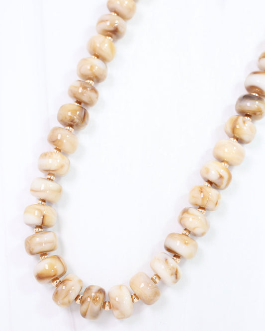 Tanner Beaded Necklace Brown