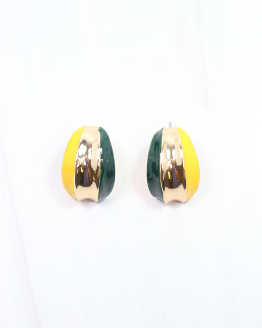 Penney Hoop Earring Green Gold