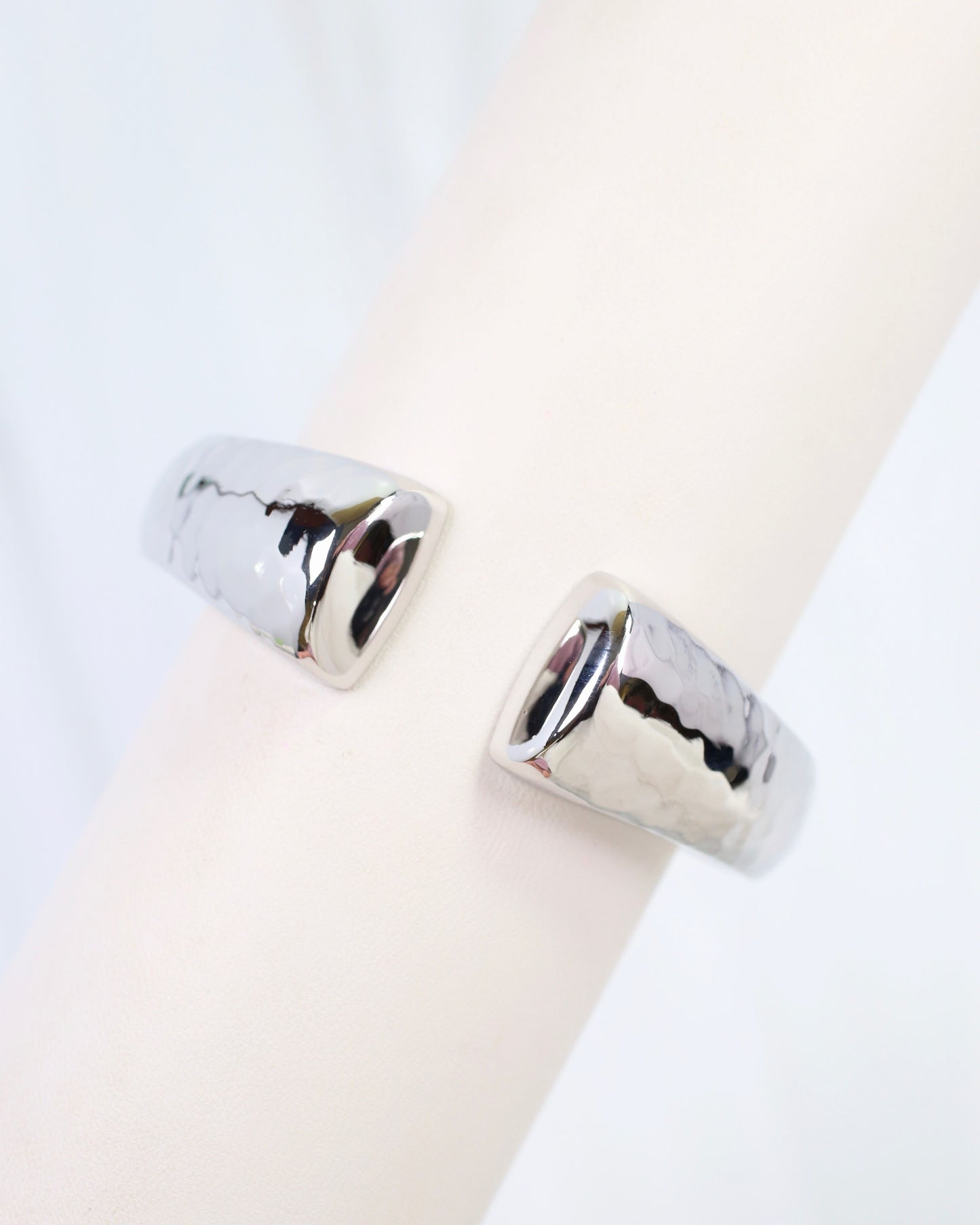 Corning Hammered Open Cuff Bracelet Silver