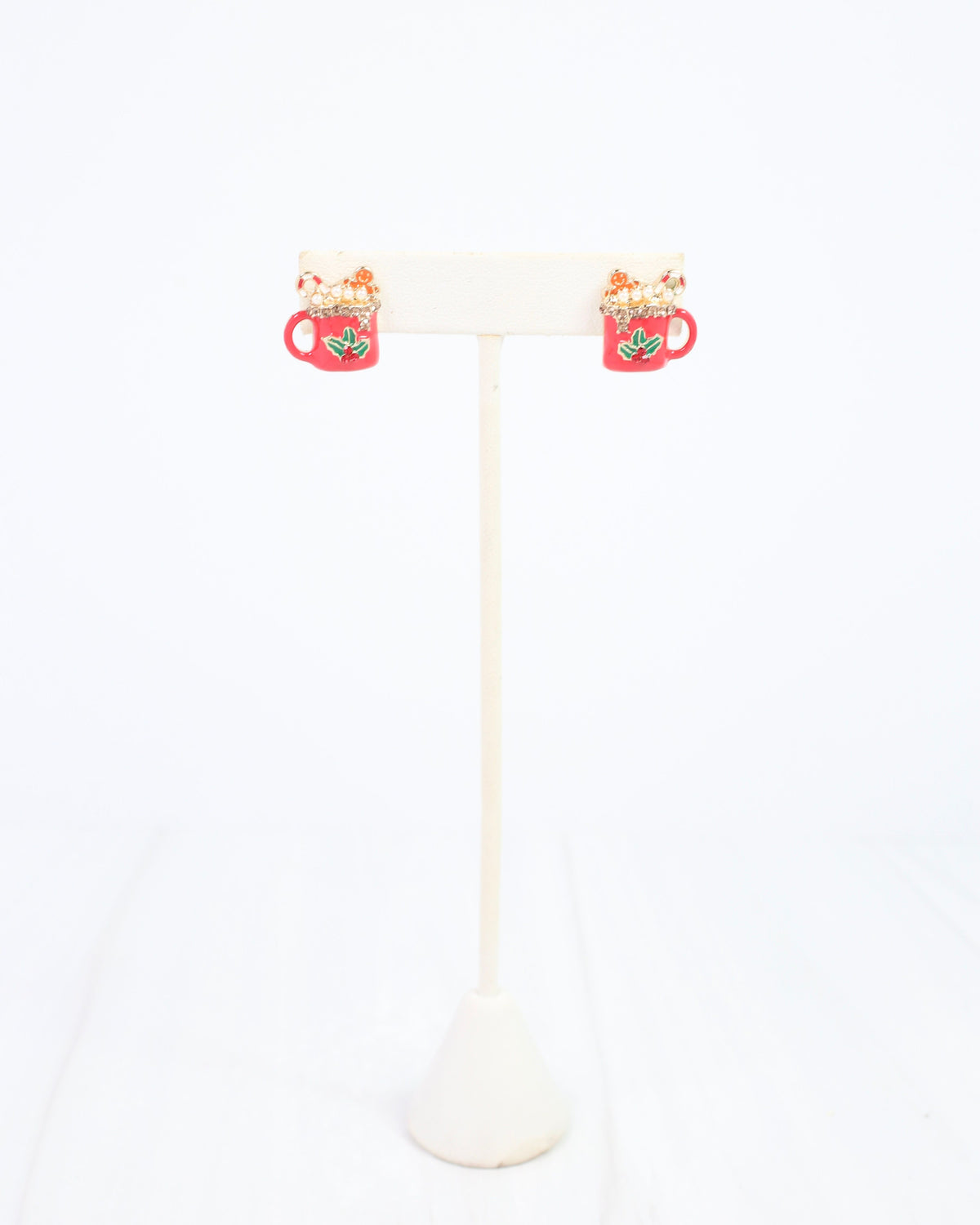 Merry Mug Stud Earring Red