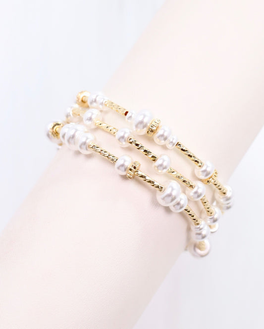 Lola Stretch Bracelet Set Pearl