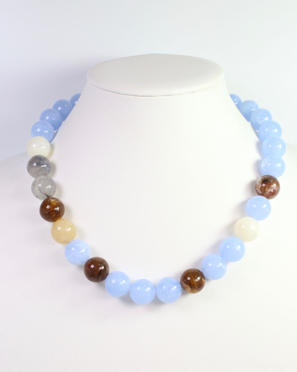 Brockton Chunky Beaded Necklace Baby Blue