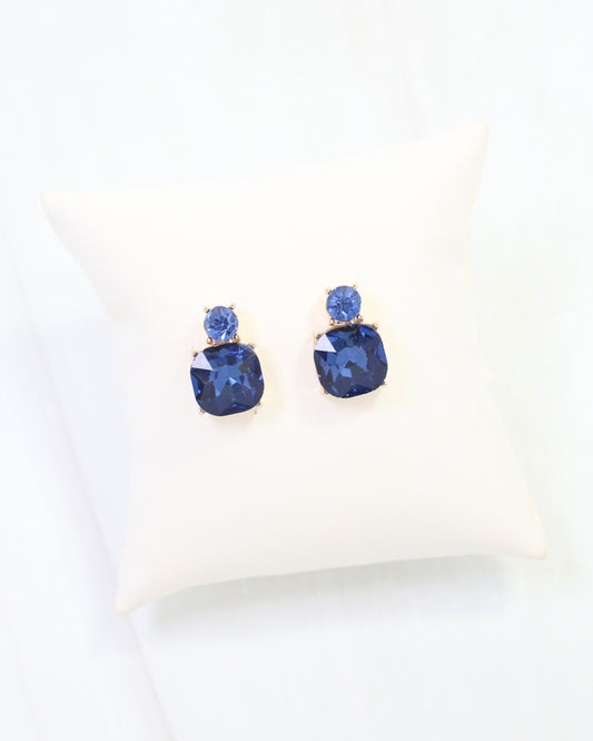 Roxanne Rhinestone Post Earring Sapphire