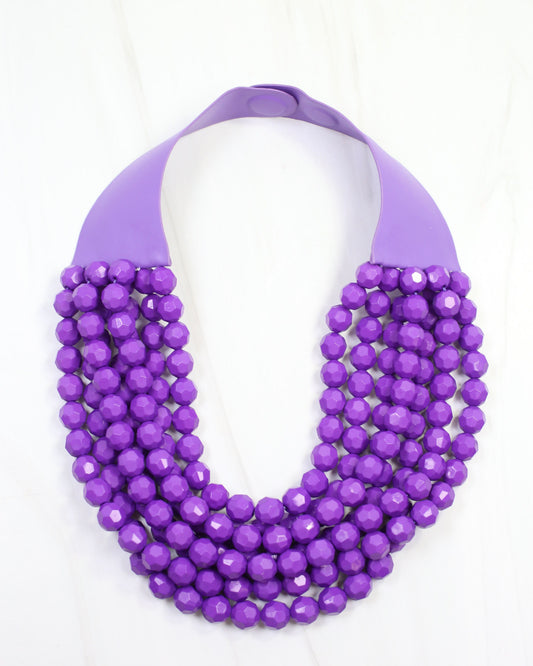 Cadence Layered Beaded Necklace Purple