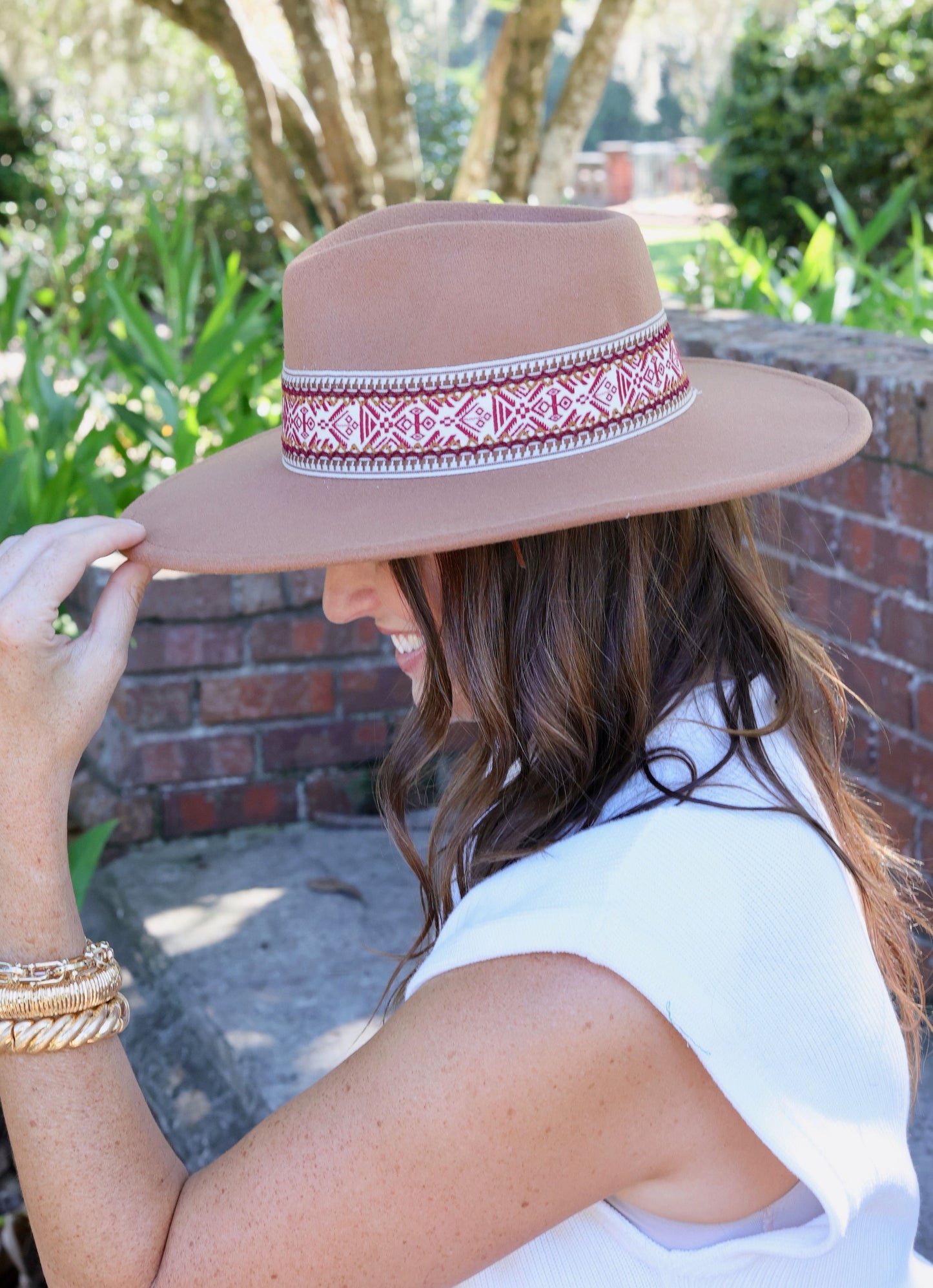 Marisa Hat with Band Brown