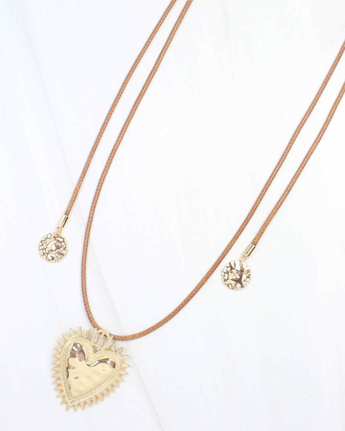 Liana Heart Wrap Cord Necklace Gold