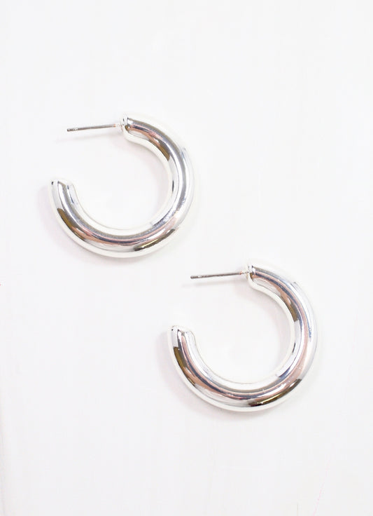 Jesse Hoop Earring Shiny Silver