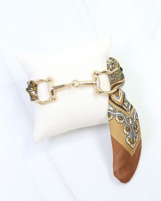 Lana Horsebit Scarf Bracelet Brown