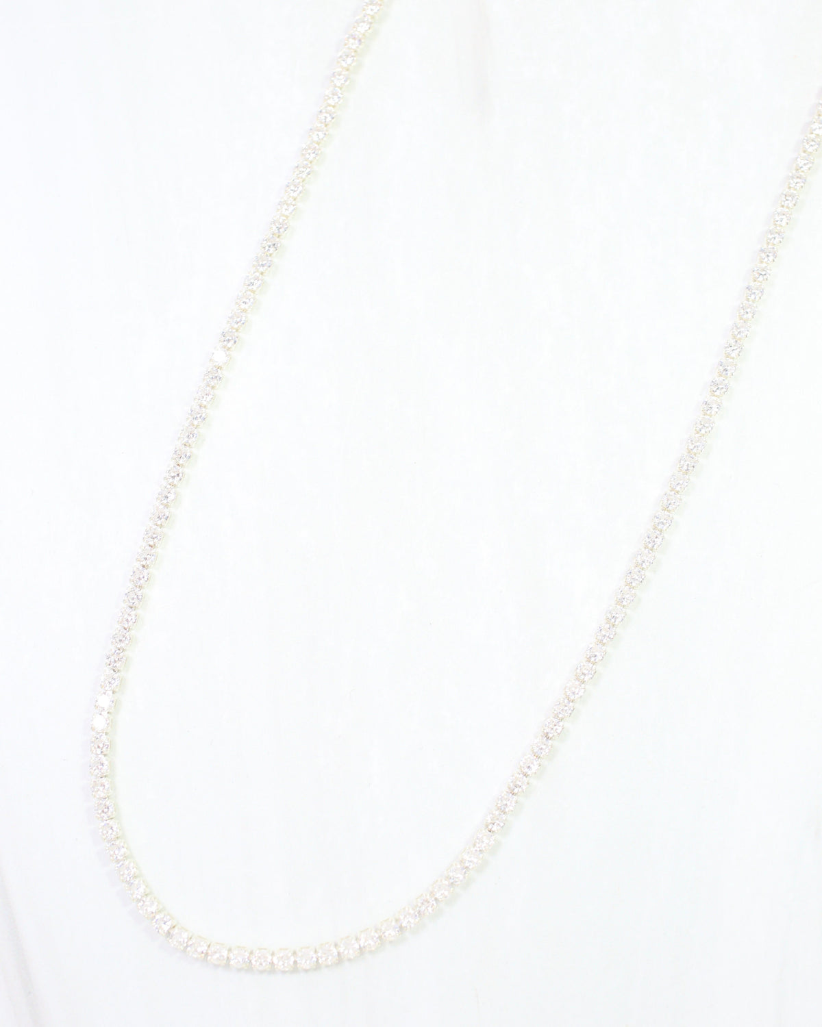 Luna Small CZ Tennis Necklace WR Silver