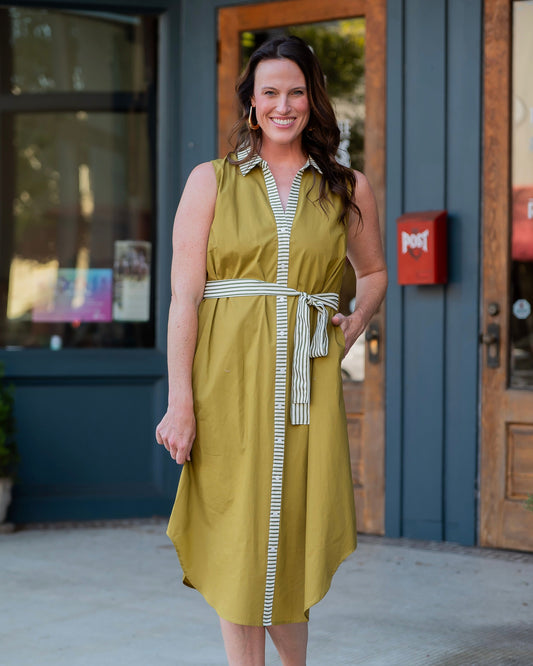 Elwood Sleeveless Olive Dress