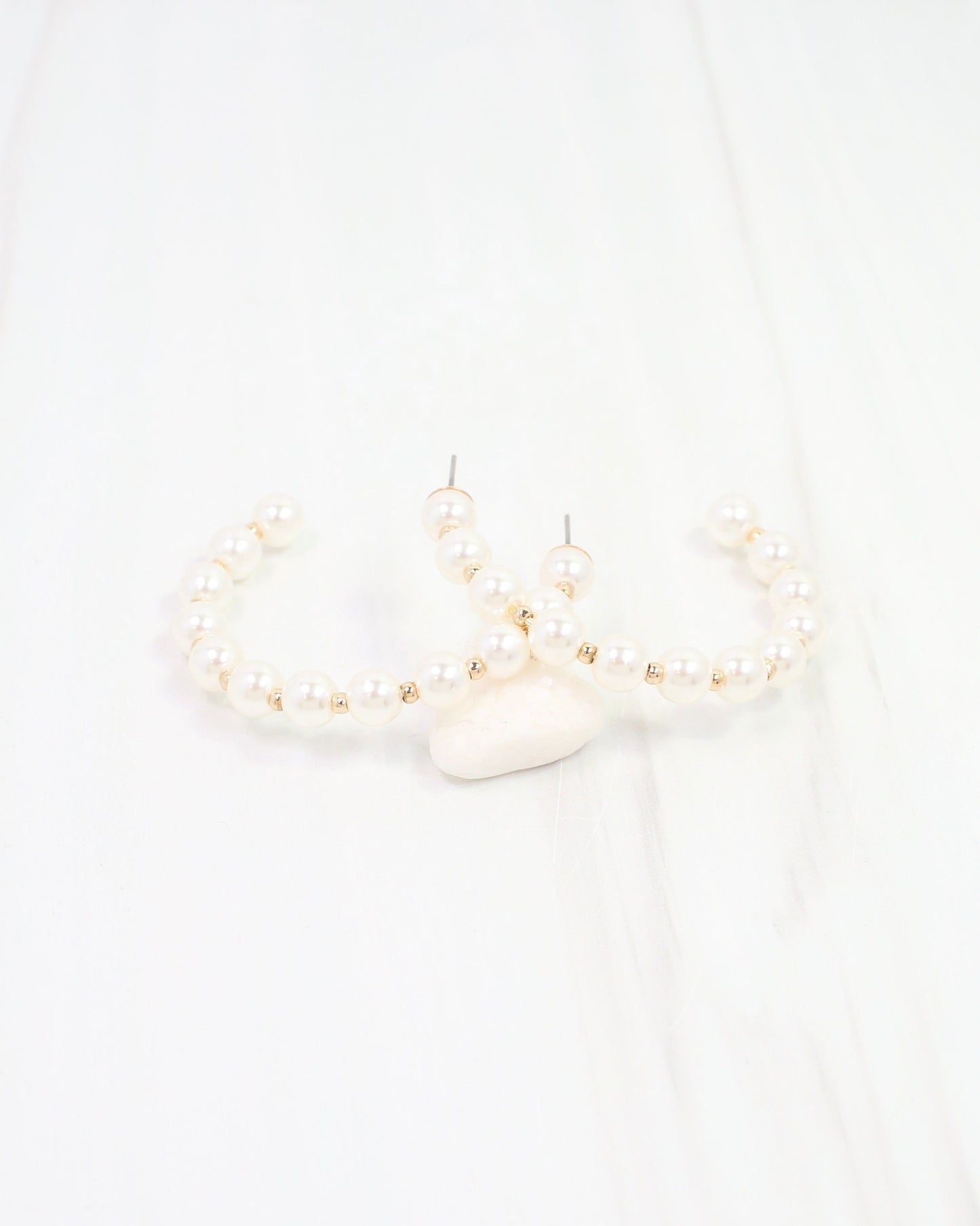 Moore Pearl Hoop Earring Gold
