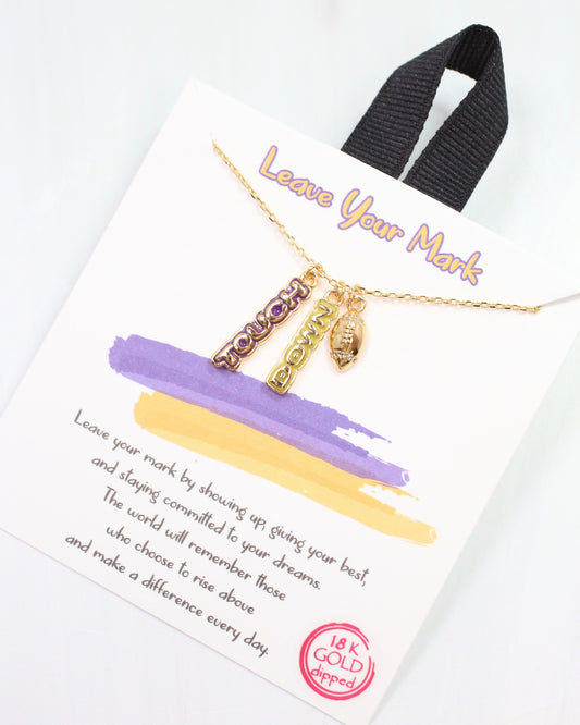Enamel Touch Down Necklace Purple Gold