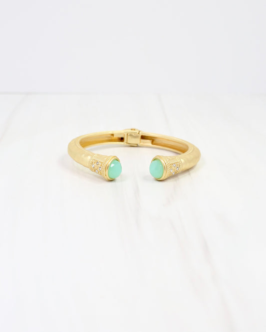 Colette Hammered Hinged Cuff Bracelet Mint