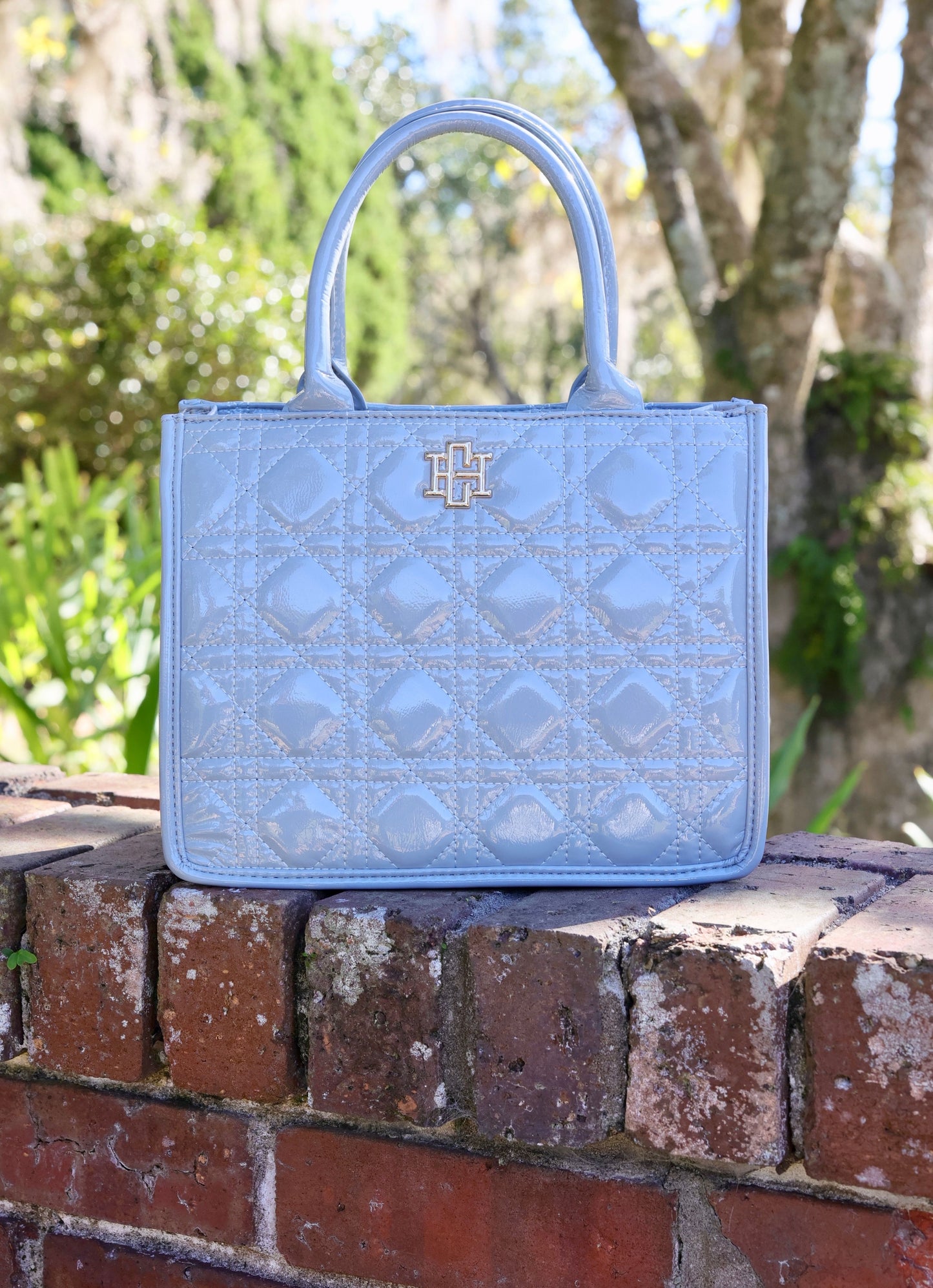 Ricky Mini Tote Dusty Blue Patent LQ