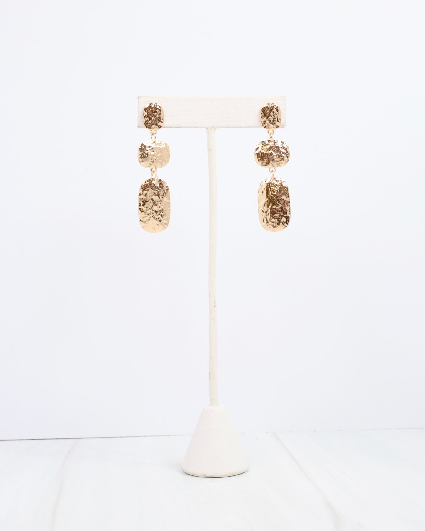 Oregon Hammered Dangle Earring WR Gold