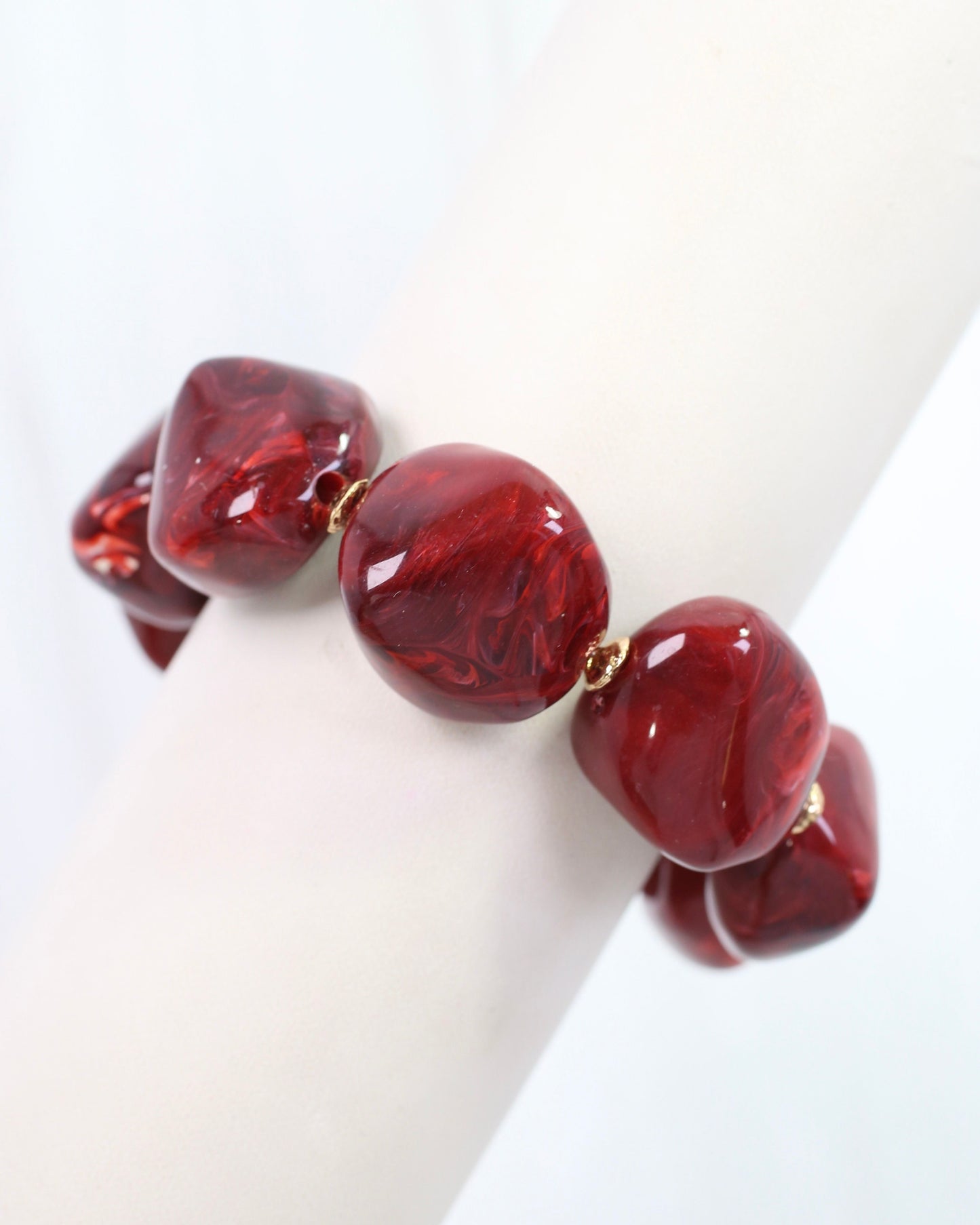 Eden Beaded Stretch Bracelet Wine