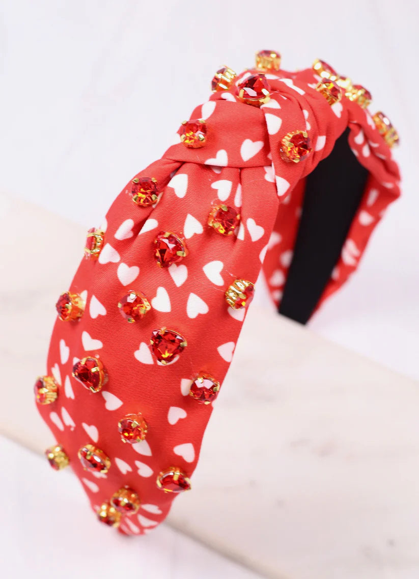 Skip a Beat Heart Headband RED