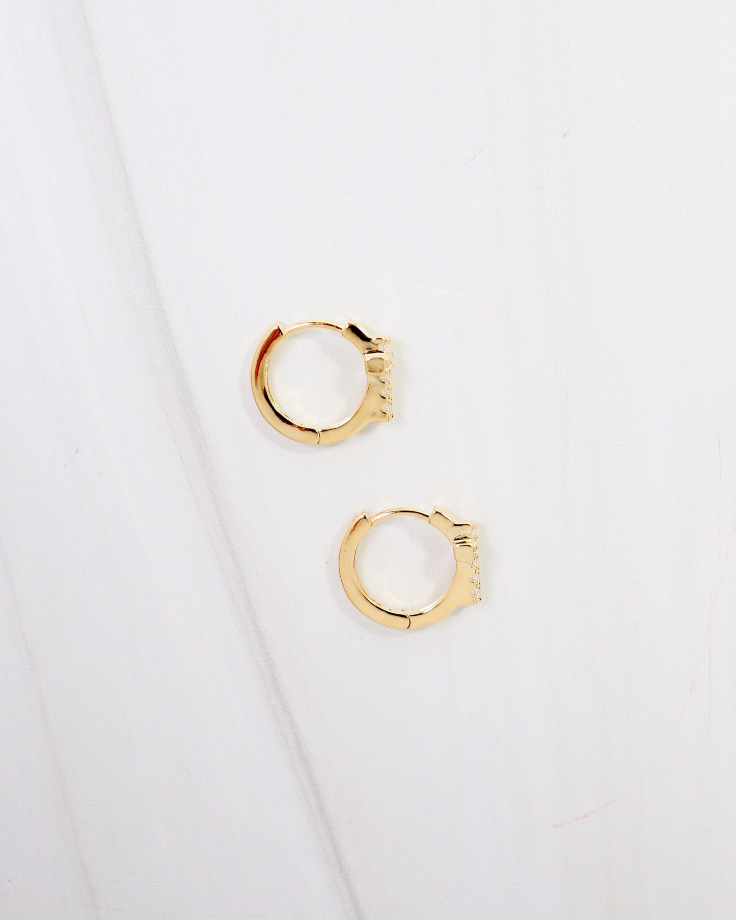 Las Cruces CZ Cross Huggie Earring WR Gold