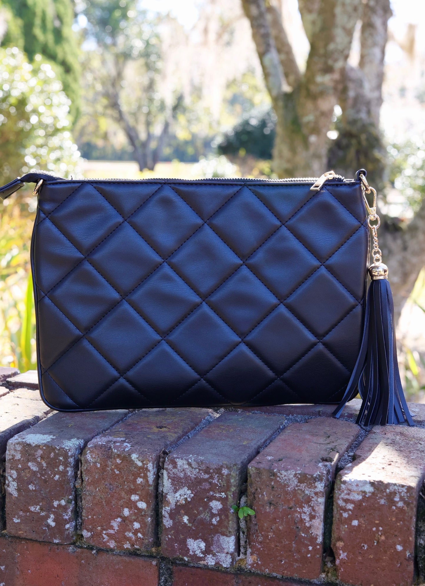 Madelyn Clutch/Crossbody BLACK QUILTED LD