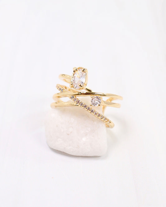Reneau Crisscross Ring Gold