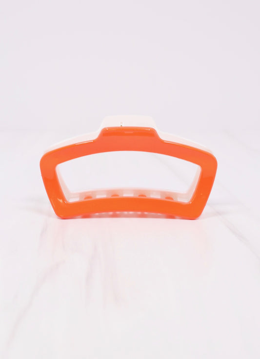 Jasmine Two Tone Hair Clip ORANGE WHITE