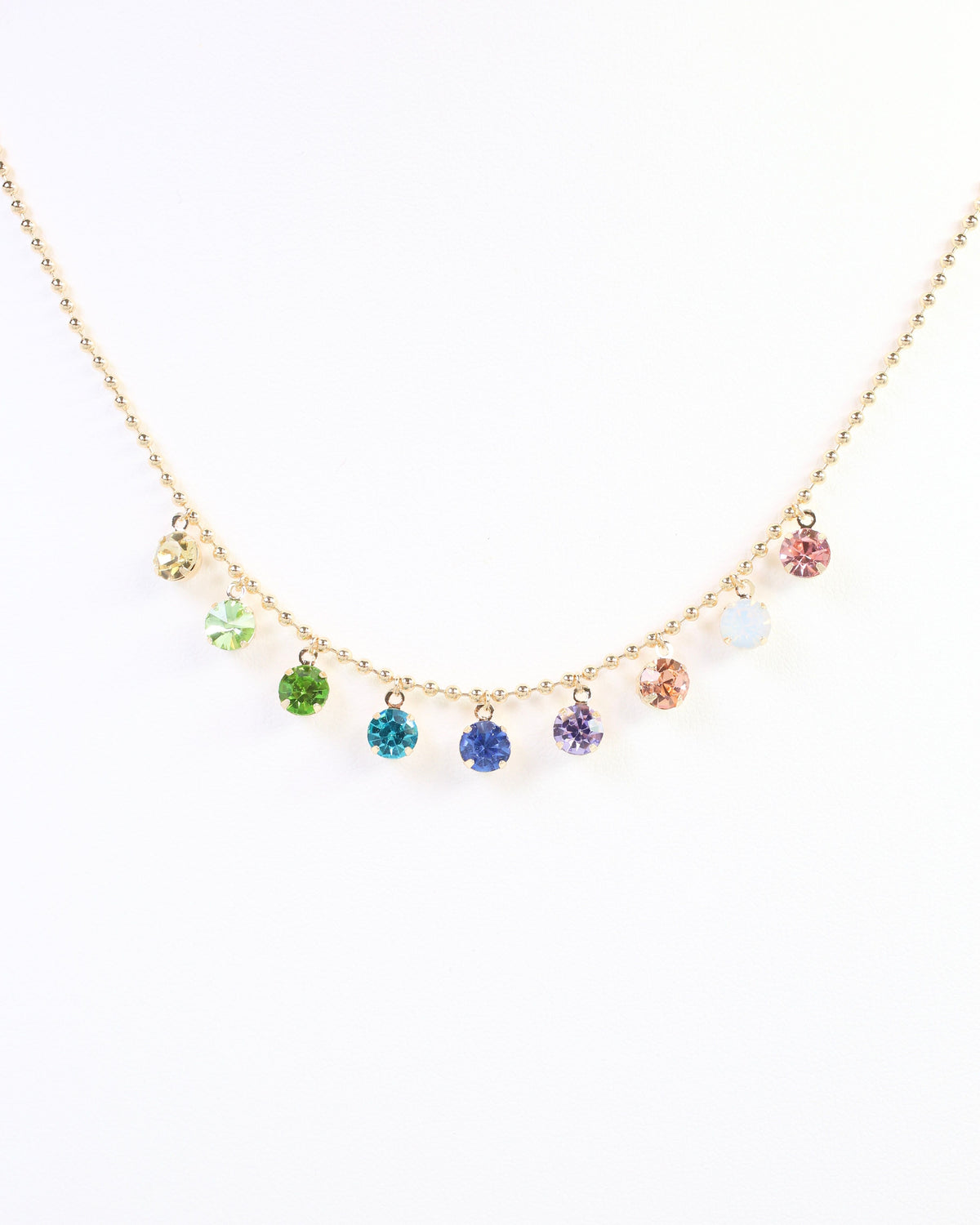 Dennison Delicate Crystal Necklace Lavender Multi