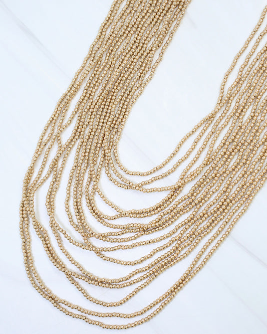 Samuels Multi Layered Long Necklace Gold