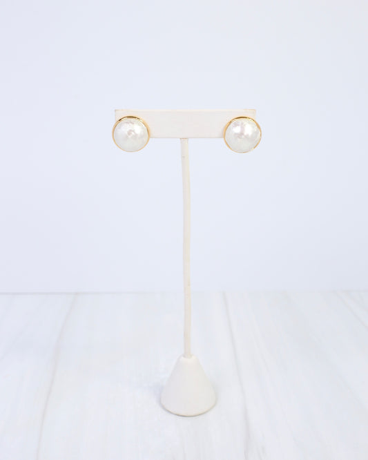 Princeton Textured Pearl Stud Earring WR Gold