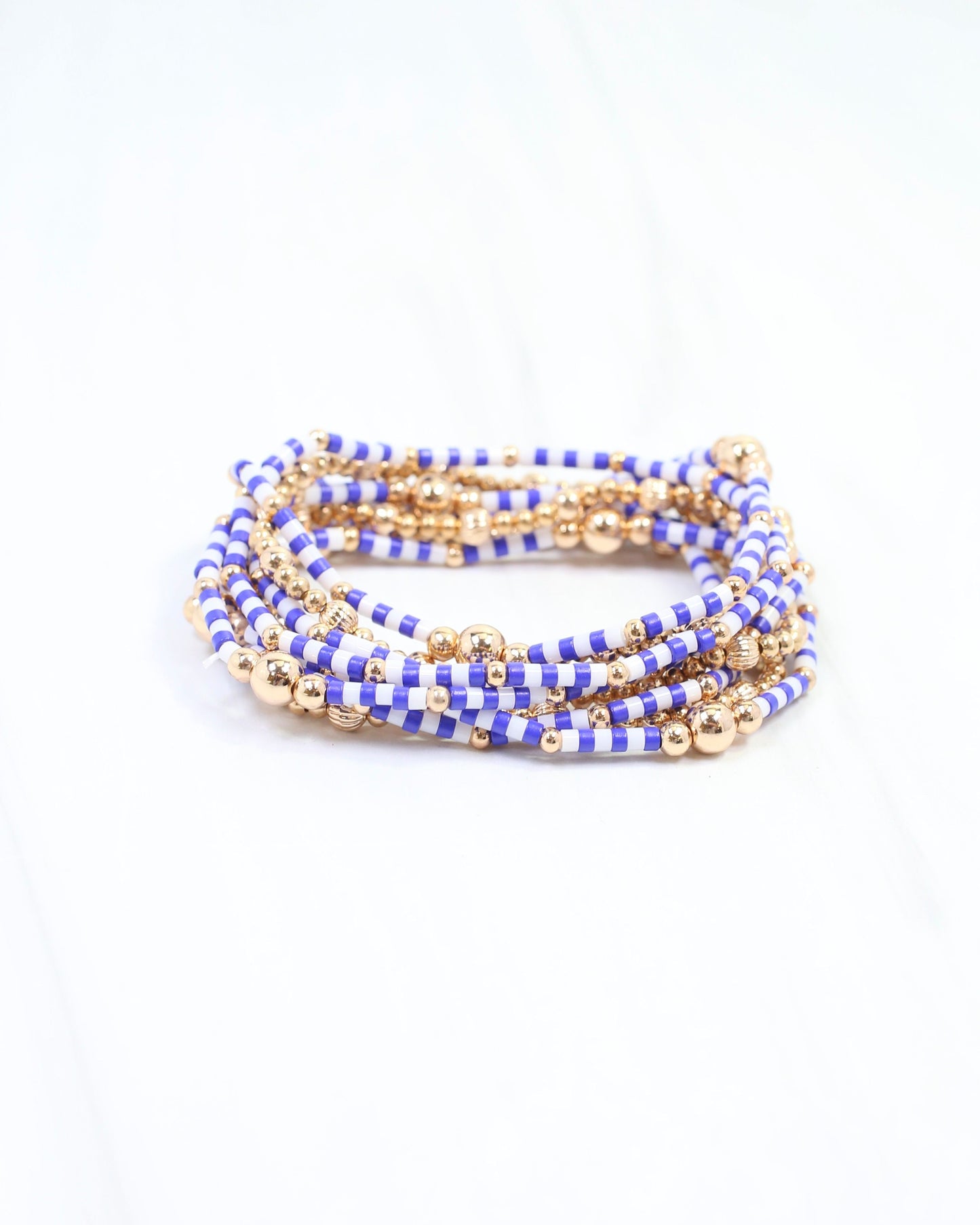 Renee Beaded Bracelet Set Blue White