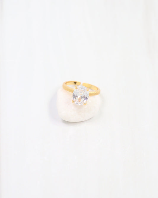 Paterson CZ Solitaire Adjustable Ring WR Gold