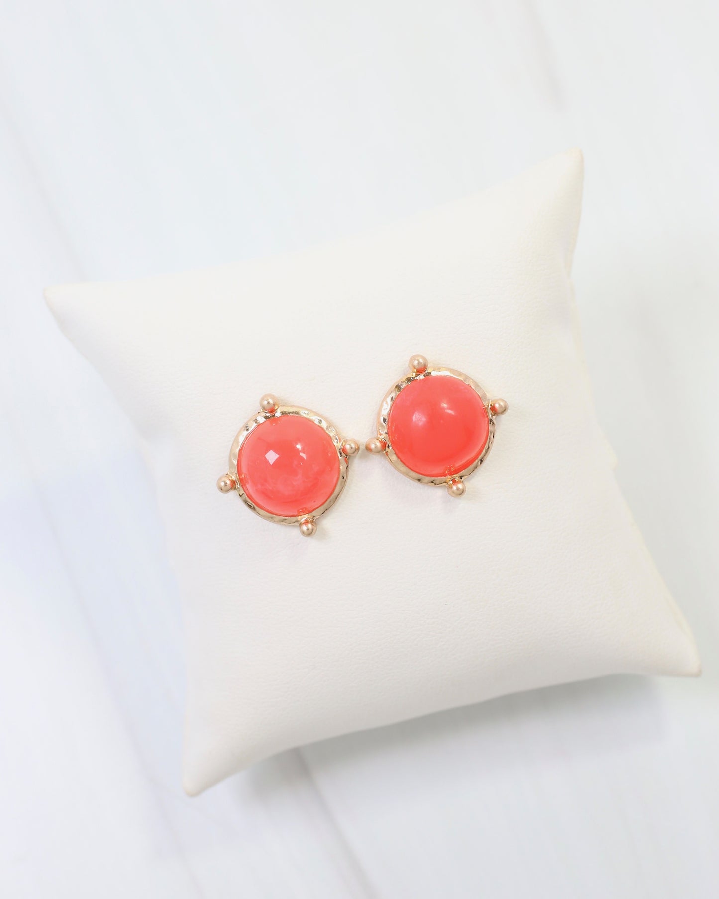 Florissant Round Post Earring Coral