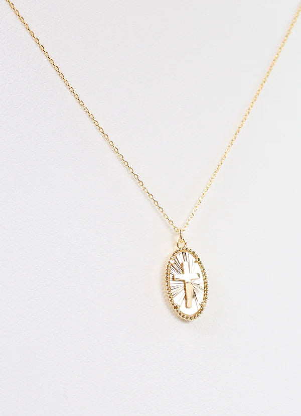 Dewey Cross Necklace Gold