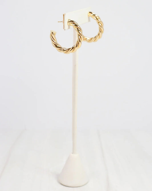 Audrey Twisted Hoop Earring Shiny Gold